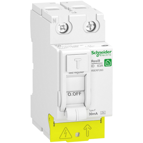 RESI9 - interrupteur différentiel - 2P - -63A - 30mA - Type Fsi - peignable-R9PRF263-3606489513740-SCHNEIDER ELECTRIC FRANCE