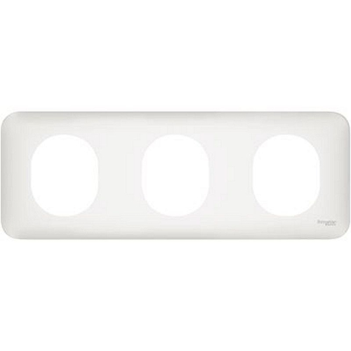 Ovalis - Plaque de finition - 3 postes horizontal Blanc-S260706-3606480454288-SCHNEIDER ELECTRIC FRANCE