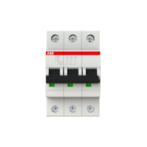 Disjoncteur S203 3P 6A Courbe C Raccordement à vis - 10KA (3Modules)-2CDS253001R0064-4016779467506-ABB