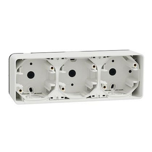 Mureva Styl - Boîte 3 postes horizontale - saillie - IP55 - IK08 - blanc-MUR39913-3606480789915-SCHNEIDER ELECTRIC FRANCE