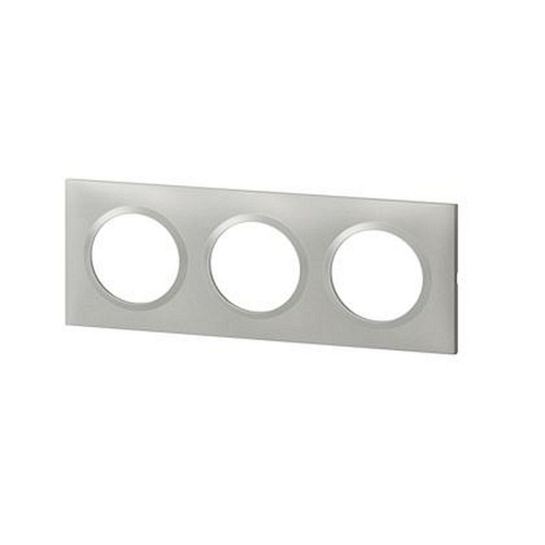 Plaque carrée dooxie 3 postes finition effet aluminium-600853-3414971020313-LEGRAND