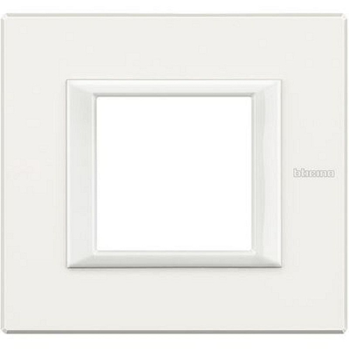 Plaque rectangulaire Axolute Aluminium monochrome 2 modules - Blanc-HA4802HD-8012199977324-BTICINO