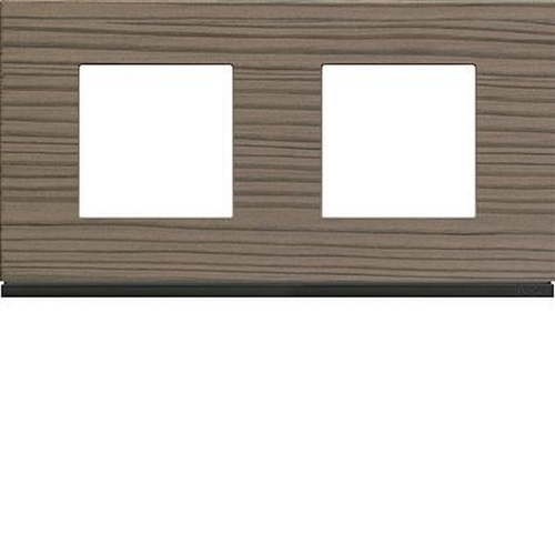 Plaque gallery 2 postes horizontale 71mm matiere grey wood-WXP4812-3250617196550-HAGER