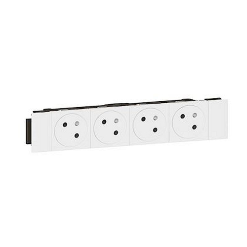 Prise 4x2P+T Surface Mosaic Soluclip goulotte clippage direct 8 modules - blanc-077104L-3414971575813-LEGRAND