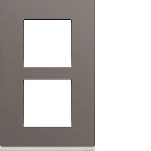 Plaque gallery plastique peint 2 postes verticale 57mm taupe-WXP0922-3250617191579-HAGER