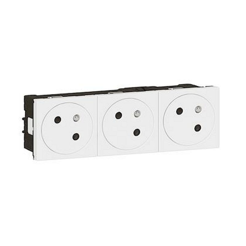 Triple prise de courant 2P+T Surface Mosaic Link racc latéral 6 mod - blanc-077143L-3414971576414-LEGRAND