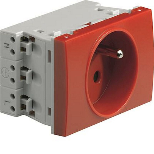 Systo prise de courant spécial goulotte 2P+T 16A 250V 2 modules Rouge-WS121R-3250617110921-HAGER