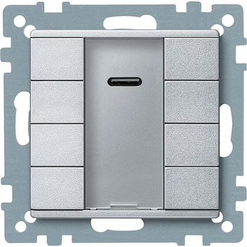 KNX M-Plan - commande multifonction - 8 BP avec récepteur IR - aluminium-MTN627960-3606485011202-SCHNEIDER ELECTRIC FRANCE