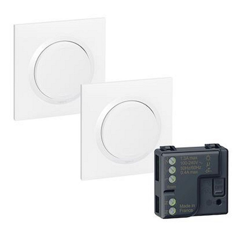 Prêt à poser dooxie 2 commandes sans fil sans pile + 1 micromodule - blanc-600699L-3414972018388-LEGRAND