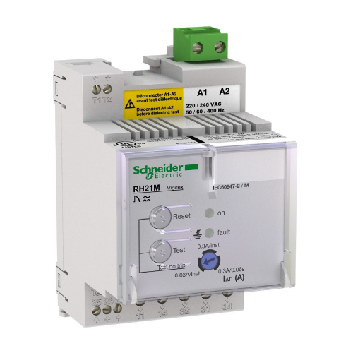 Vigirex RH21M 220-240VAC sens.0,03A/0,3A instantané - sens.0,3A temporisé 0,06 s-56163-3303430561637-SCHNEIDER ELECTRIC FRANCE