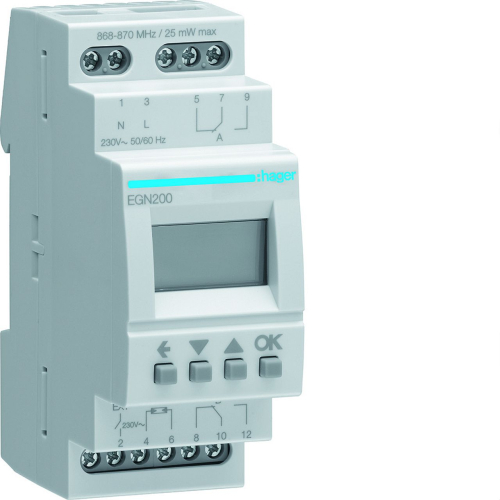 Interrupteur horaire électronique 2 voies annuelle, astronomique, crépusculaire-EGN200-3250617579919-HAGER