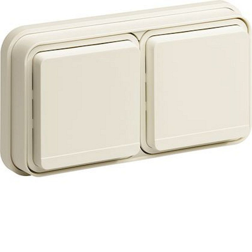 cubyko Prise double horizontale 2P+T encastré blanc IP55-WNE122B-3250617173223-HAGER