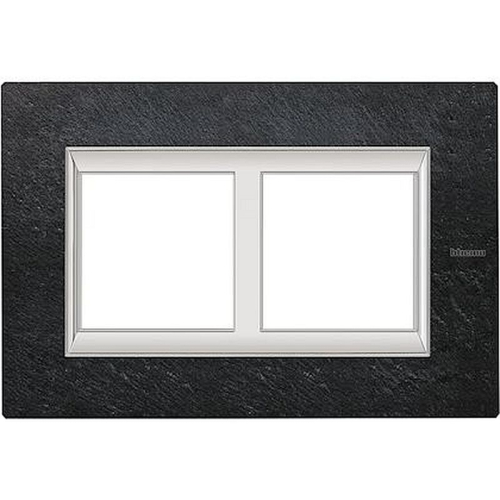 Plaque rectangulaire Axolute 2+2modules horiz - rénovation entraxe 57mm -Ardoise-HA4832/2RLV-8012199811062-BTICINO