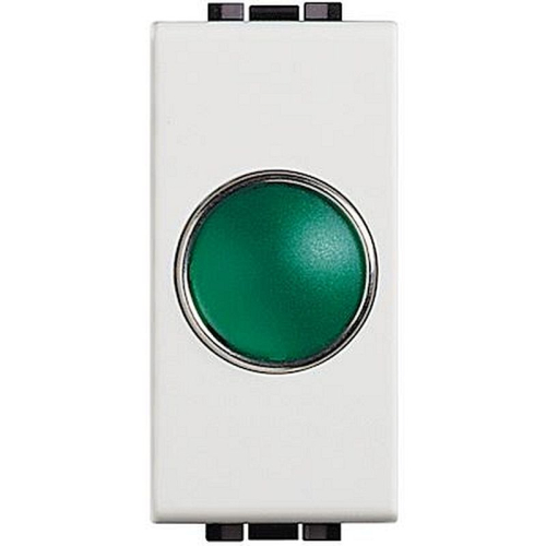 Témoin lumineux Livinglight diffuseur vert - Blanc - 1 module-N4371V-8012199030524-BTICINO