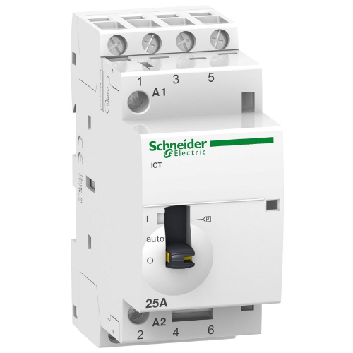 Acti9, iCT contacteur à commande manuelle 25A 4NO 230...240VCA 50Hz-A9C21834-3606480375347-SCHNEIDER ELECTRIC FRANCE