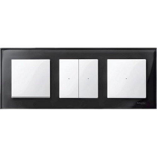 Merten M-Plan - plaque de finition - 3 postes - verre noir-MTN404303-3606485111483-SCHNEIDER ELECTRIC FRANCE