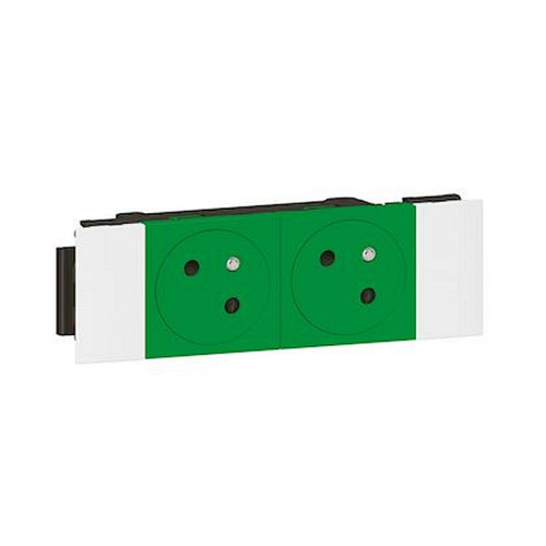 Prise 2x2P+T Surface Mosaic Soluclip goulotte clippage direct 4 modules - vert-077192L-3414971577190-LEGRAND