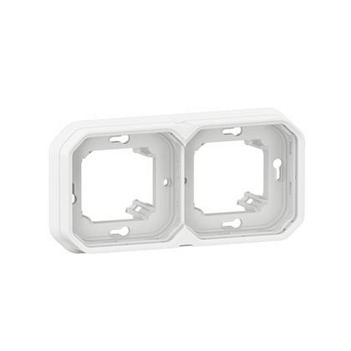 Support plaque encastré 2 postes montage horizontal/vertical Plexo blanc-069694L-3414971881631-LEGRAND