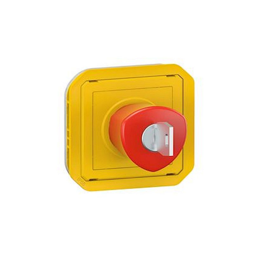 Coup de poing d'urgence déverrouillage à clé Plexo composable jaune-069548L-3414971878723-LEGRAND