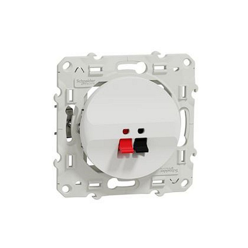 Odace - prise haut-parleur 1 sortie - blanc - fixation par vis - bornes pression-S520487-3606480319884-SCHNEIDER ELECTRIC FRANCE