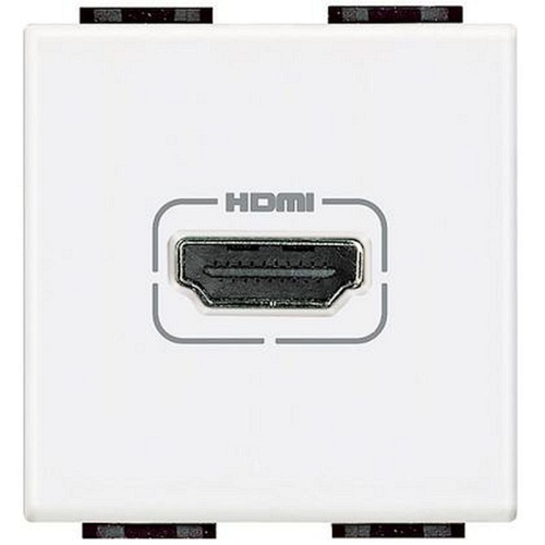 Prise HDMI Type-A préconnectorisée version 2.0 - Blanc - 2 modules-N4284-8005543401590-BTICINO