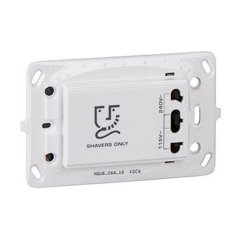 Unica - prise rasoir livrée avec support de fixation zamac - 3 mod - blanc-MGU5.064.18-4892552850730-SCHNEIDER ELECTRIC FRANCE