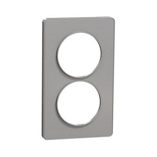 Odace Touch, plaque Alu 2 postes verticaux entraxe 57mm-S530814-3606480391842-SCHNEIDER ELECTRIC FRANCE