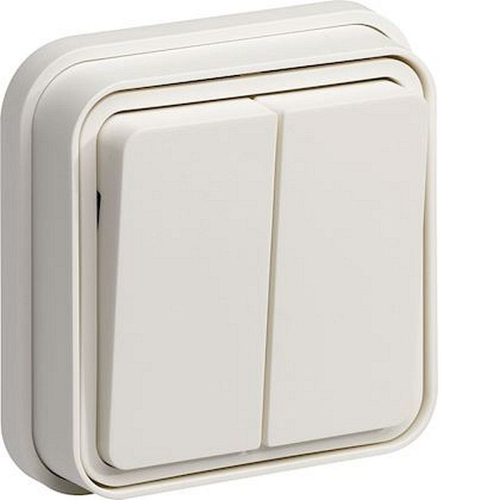 cubyko Double interrupteur va-et-vient  encastré à griffes blanc IP55-WNE040BG-3250617179409-HAGER