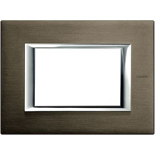 Plaque rectangulaire Axolute Aluminium anodisé 3 modules - Bronze-HA4803BR-8012199760384-BTICINO