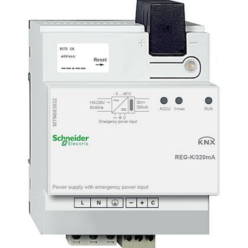 KNX - alimentation - 320mA avec entrée d'limentation auxiliaire-MTN683832-3606485104911-SCHNEIDER ELECTRIC FRANCE