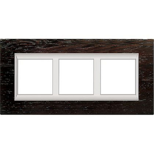 Plaque Axolute Bois 2+2+2 modules vertical pour rénovation entraxe 57mm -Wengé-HA4832/3LWE-8012199810676-BTICINO