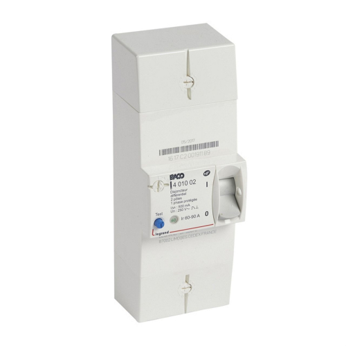 Disjoncteur de branchement Enedis bipolaire différentiel 500mA instantané - 90A-401002-3414970310927-LEGRAND