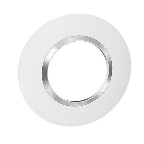 Plaque ronde dooxie 1 poste finition blanc avec bague effet chrome-600973-3414971021099-LEGRAND