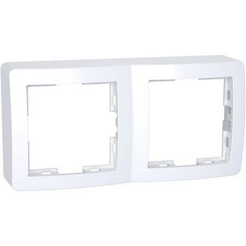 Alréa, Cadre saillie standard double, 62x124mm, profondeur 31mm, blanc polaire-ALB61442P-3606480705885-SCHNEIDER ELECTRIC FRANCE