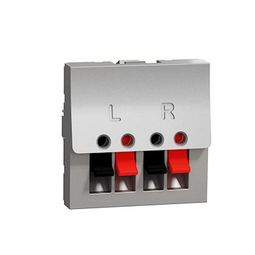 Unica - prise haut-parleur 2 sorties rouge + noir - 2 mod - Alu - méca seul-NU348630-3606489456085-SCHNEIDER ELECTRIC FRANCE