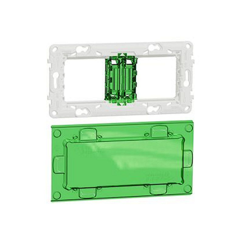 Unica - support de fixation 4 mod / 2 postes + protection chantier - plastique-NU7004PC-3606489458249-SCHNEIDER ELECTRIC FRANCE