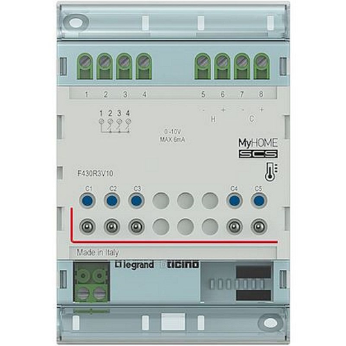 Actionneur modulaire 3 relais et 2 sorties 0V à 10V MyHOME_Up - 4 modules-F430R3V10-8005543502846-BTICINO