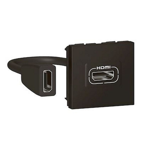 Prise HDMI Type-A version 2.0 préconnectorisée Mosaic 2 modules - noir mat-079479L-3414971483354-LEGRAND