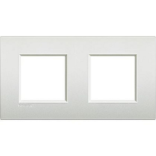 Plaque Livinglight Air Brillant 2+2 modules horizontal ou vertical Perle blanche-LNE4802M2PR-8005543501443-BTICINO