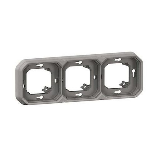 Support plaque encastré 3 postes montage horizontal/vertical Plexo gris-069687L-3414971881457-LEGRAND