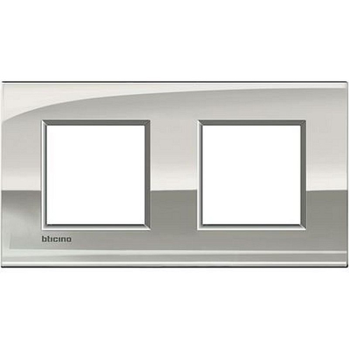 Plaque Livinglight Air Brillant 2+2 modules horizontal ou vertical Or palladium-LNE4802M2PL-8005543501467-BTICINO