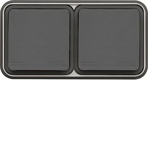 cubyko Prise double horizontale 2P+T encastré gris IP55-WNE122-3250617172226-HAGER