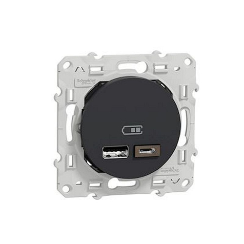 Odace - prise USB double - type A+C - Anthracite - 5 Vcc - 2,4A-S540401-3606489516925-SCHNEIDER ELECTRIC FRANCE