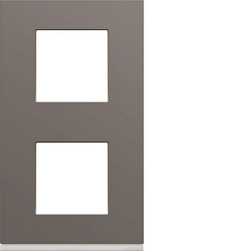 Plaque gallery plastique peint 2 postes verticale 71mm taupe-WXP0942-3250617191883-HAGER