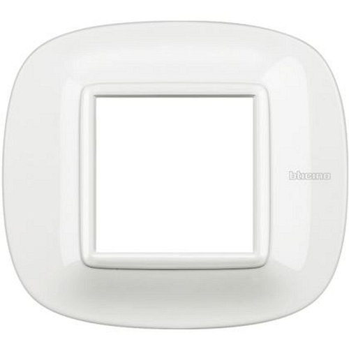 Plaque elliptique Axolute Métallisé 2 modules - Blanc-HB4802HD-8012199977508-BTICINO