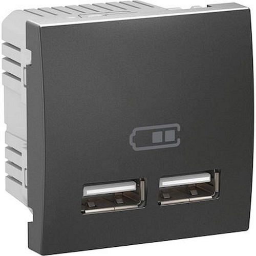 Unica - double chargeur USB 2.1 A - graphite-MGU3.418.12-3606480996184-SCHNEIDER ELECTRIC FRANCE