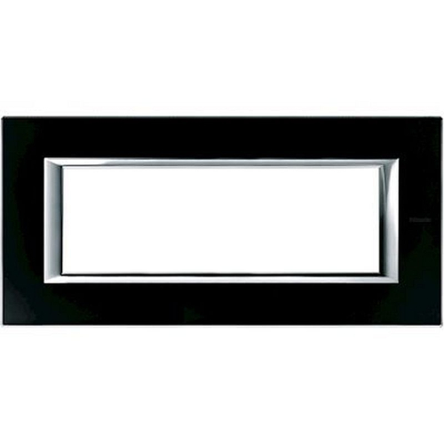 Plaque rectangulaire Axolute Verre 6 modules - Noir nuit-HA4806VNN-8012199789736-BTICINO