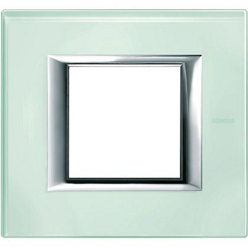 Plaque rectangulaire Axolute Verre 2 modules - Cristal-HA4802VKA-8012199789651-BTICINO