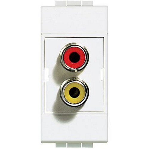 Double-connecteur typeRCA Livinglight - Blanc - 1 module-N4269R-8012199356242-BTICINO