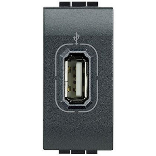 Connecteur USB femelle Livinglight - Anthracite - 1 module-L4285-8005543401842-BTICINO